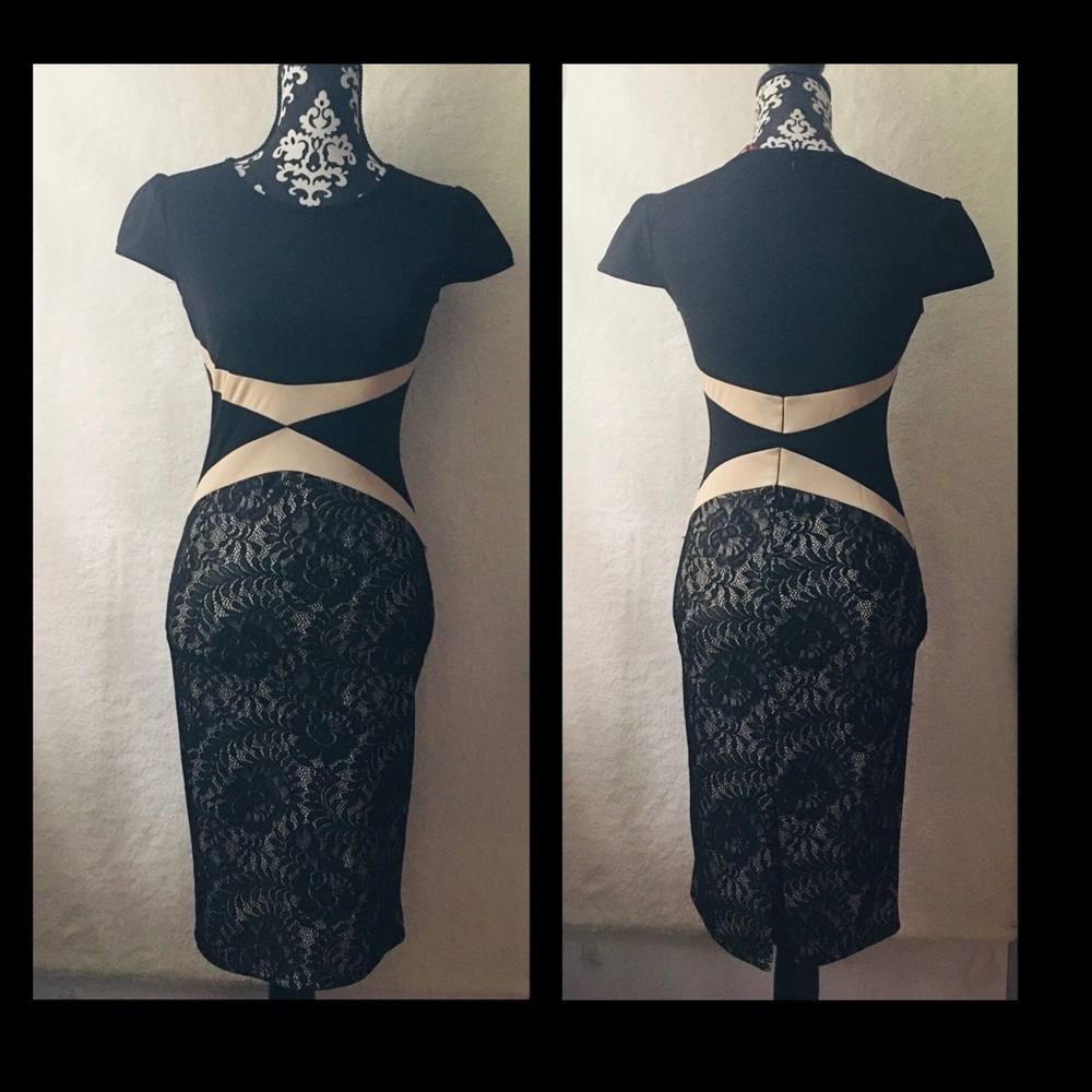 miusol dress black and cream size S New